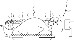 Turkey in a Basket - Elegant Clipart for Festive Occasions