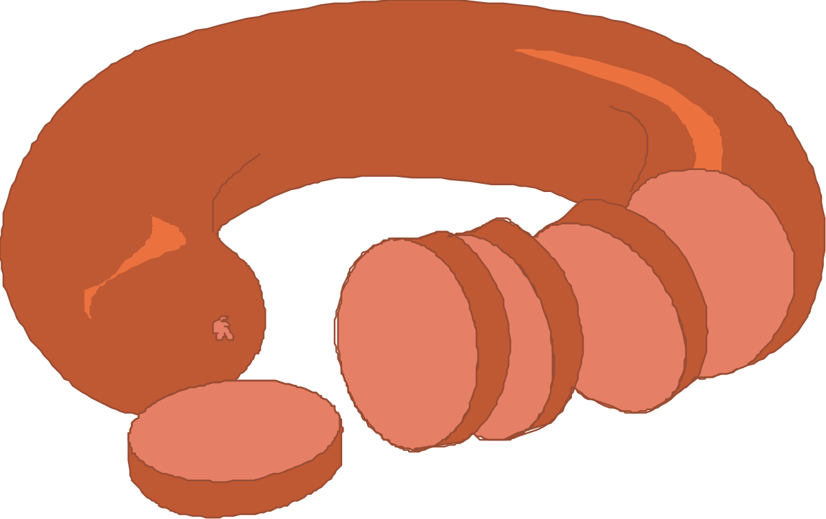 Orange Worm Clipart: Large Round Design with Long Tail