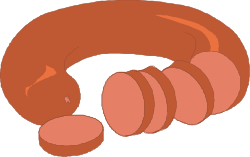 Orange Worm Clipart: Large Round Design with Long Tail