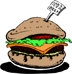 Big Hamburger with Green Sauce Clipart - Delicious and Eye-Catching