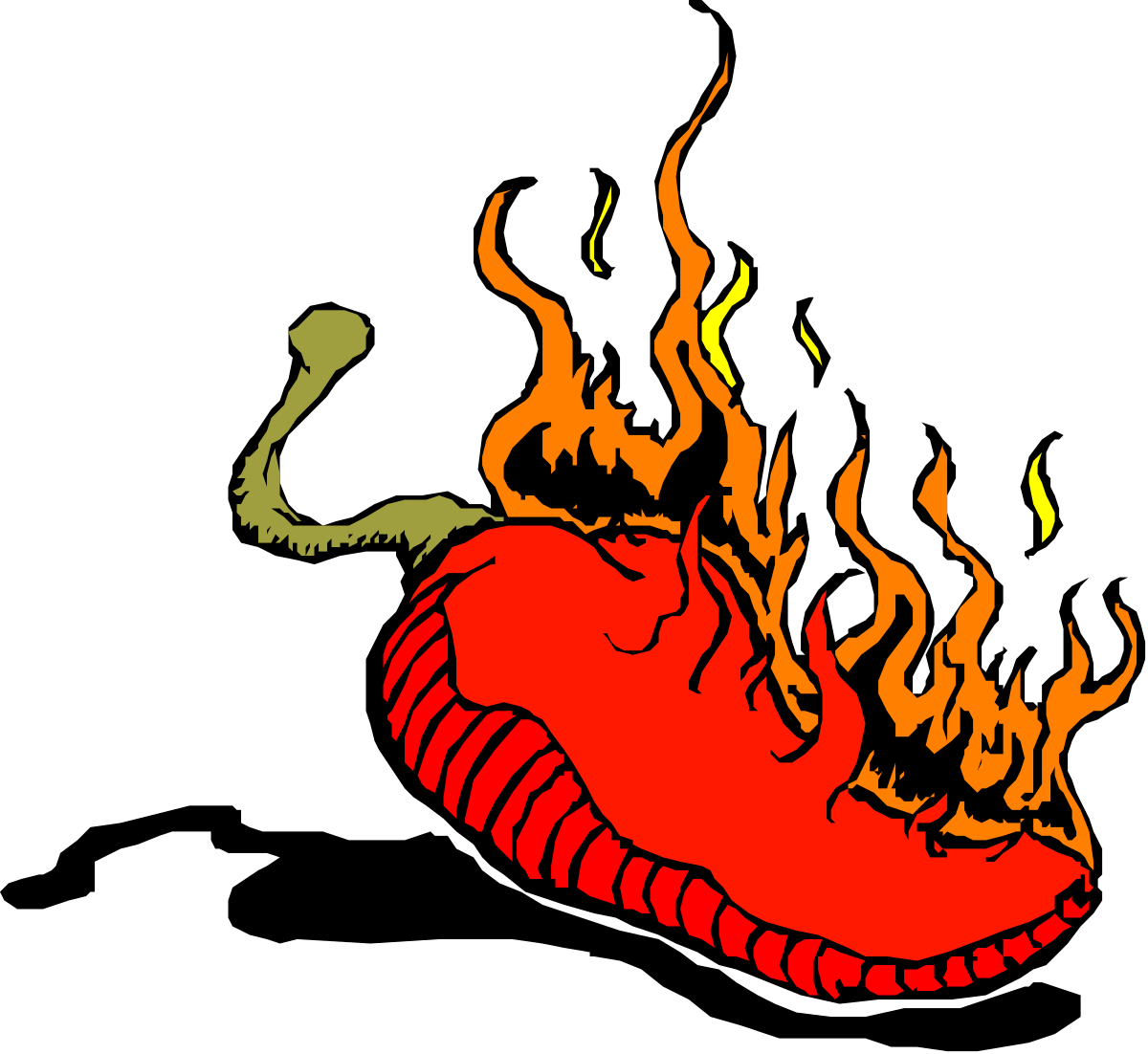a red hot chili with flames on it clip art png transparent Red Hot Chili Pepper Clipart with Flames – Spice Up Your Designs