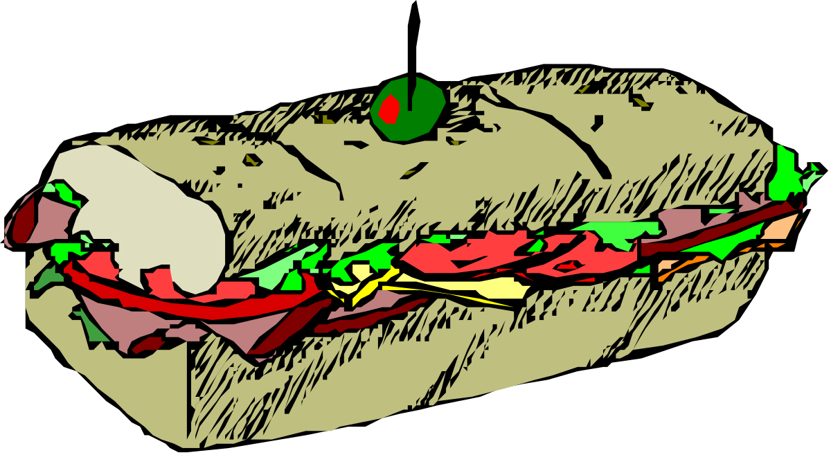 a sandwich with a lot of toppings on it clip art png transparent Delicious Sandwich with Layers of Toppings Clipart