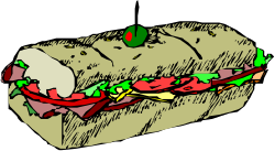 Delicious Sandwich with Layers of Toppings Clipart