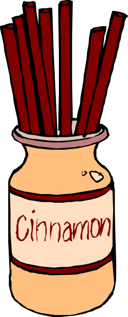 Cinnamon Jar with Red and White Sticks Clipart