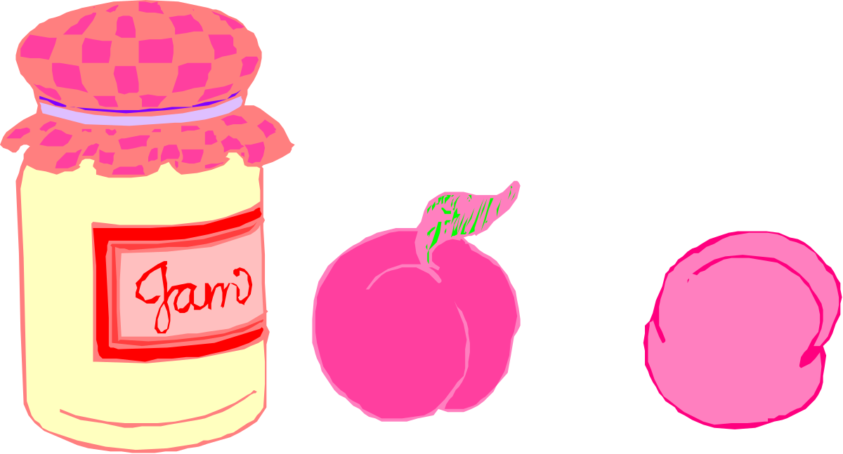 a jar of jam and a peach clip art png transparent Jam Jar and Peach Clipart: Fresh & Delicious Visuals