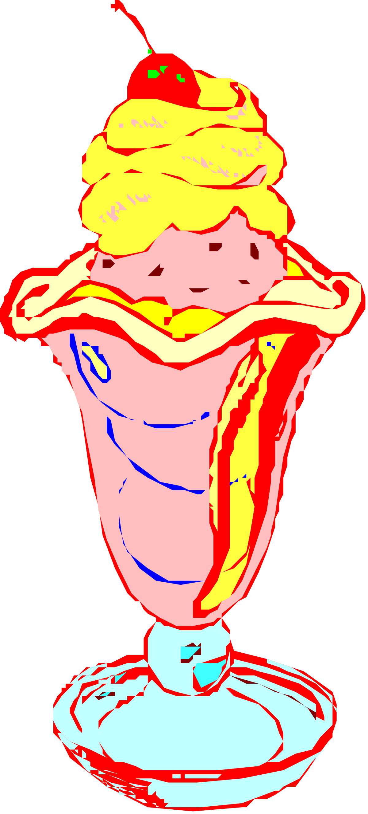 Cup with Ice and Cherry: Delightful Summer Clipart