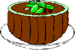 Cake with Green Leaf - Delightful Clipart for Celebrations