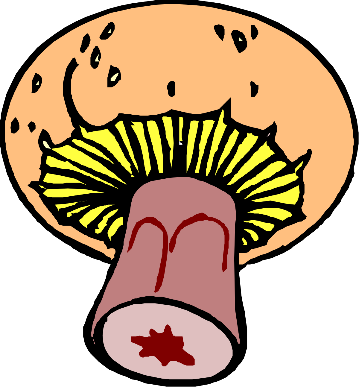 a mushroom with a face and a red nose clip art png transparent Mushroom with a Face and Red Nose Clipart - Whimsical Character Art