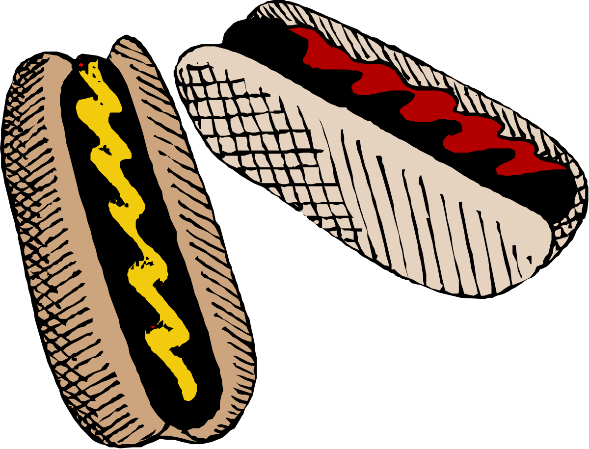 a hot dog with mustard on a black background clip art png transparent Hot Dog with Mustard on Black Background - Vibrant Clipart for Food Lovers