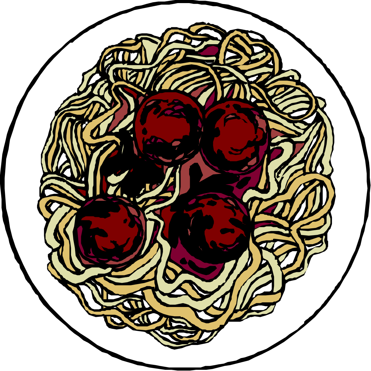 a plate of spaghetti with chers clip art png transparent Spaghetti Plate Clipart: Whimsical Cherries & Delicious Pasta