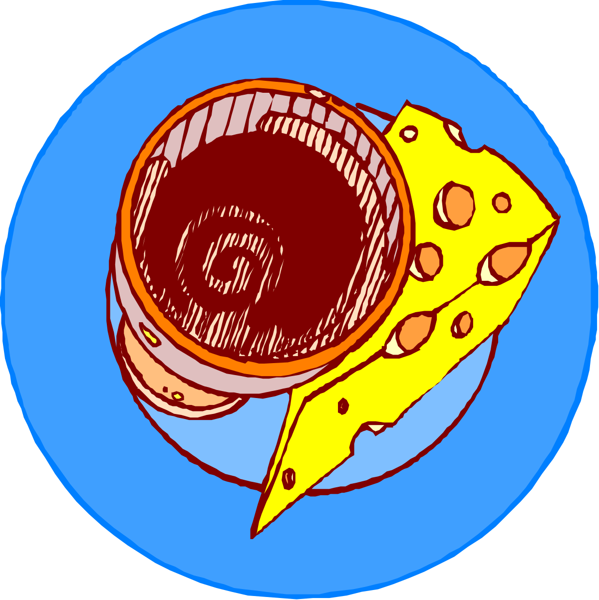 Cheese Delight: Tasty Slice with Another Cheese Piece Clipart
