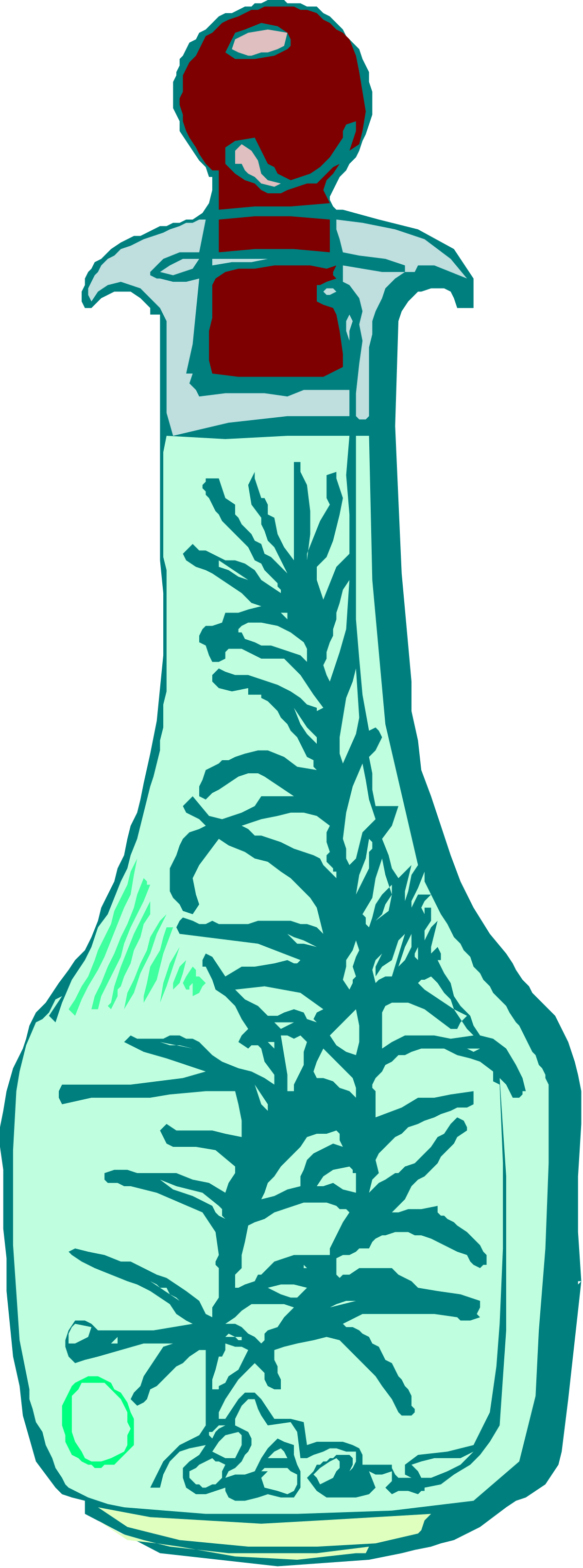 Bottle with Tree Inside Clipart - Nature Fusion Concept