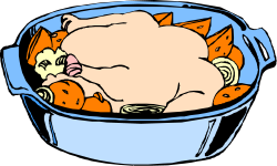 Chicken and Carrots Bowl Clipart - Fresh and Delicious