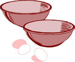 Two Bowls with Eggs Clipart - Perfect for Culinary Projects