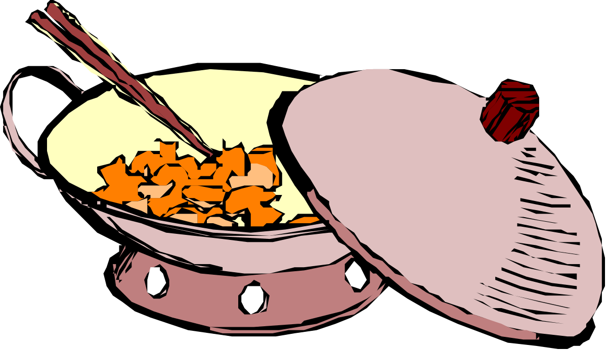 Bowl of Food with Chops and Spoon - Vibrant Clipart for Culinary Projects