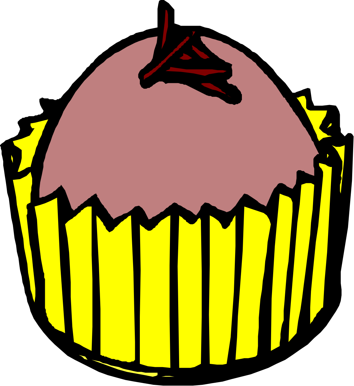 Cupcake Delight: Pink Frosting Clipart for Sweet Treats