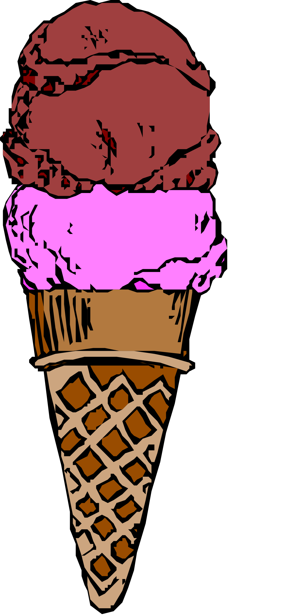 a pink ice cream cone with chocolate and chocolate clip art png transparent Pink Ice Cream Cone with Chocolate Delight - Clipart Collection