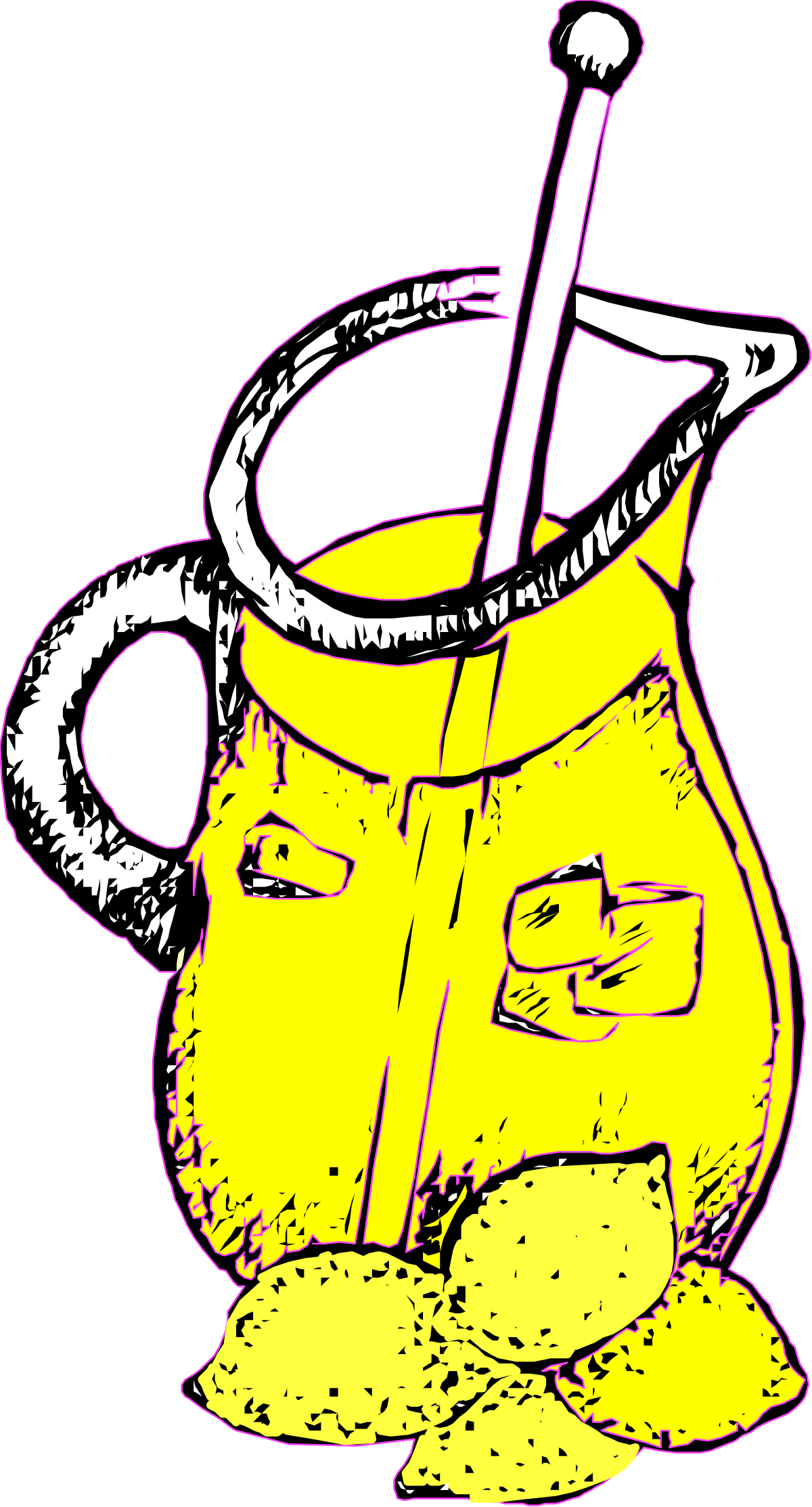Yellow Teapot Clipart with Straw and Spoon for Creative Projects