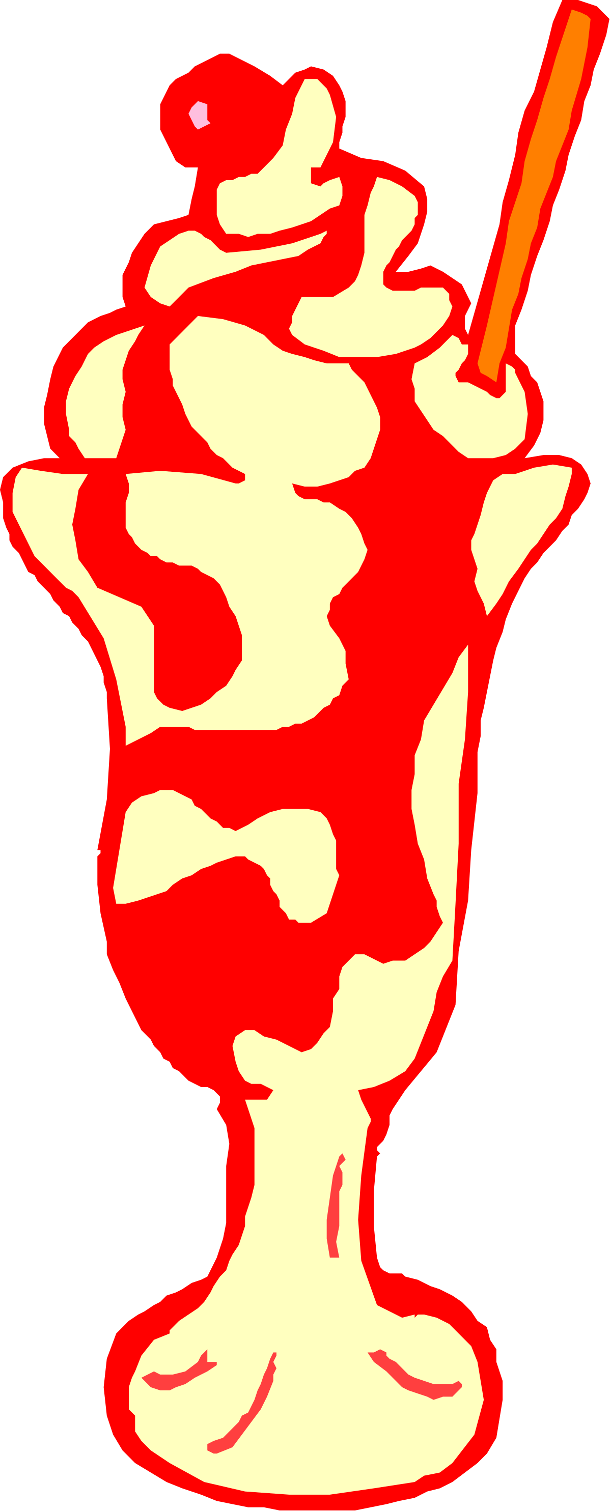 Red and White Ice Cream Sundae Clipart Delight