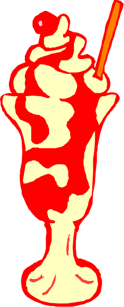 Red and White Ice Cream Sundae Clipart Delight