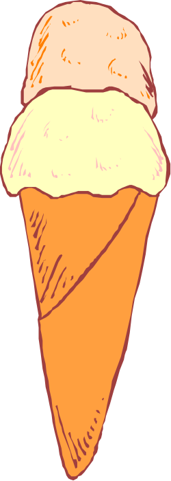 Ice Cream Cone with Whipped Cream Delight Clipart