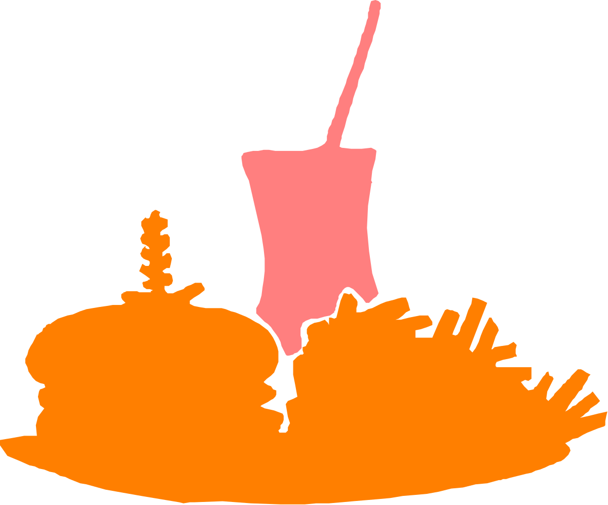Pink and Orange Cup on Leaves - Charming Clipart for Any Occasion