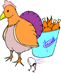 Chicken with Food Bucket Clipart - Whimsical Farmyard Delight