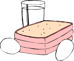 Pink Box with Glass of Milk Clipart - Vibrant and Whimsical Design