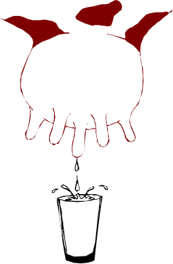 Black and White Cup Clipart with Red Liquid - Stylish and Versatile