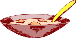 Bowl of Soup with Spoon Clipart - Perfect for Food Themes