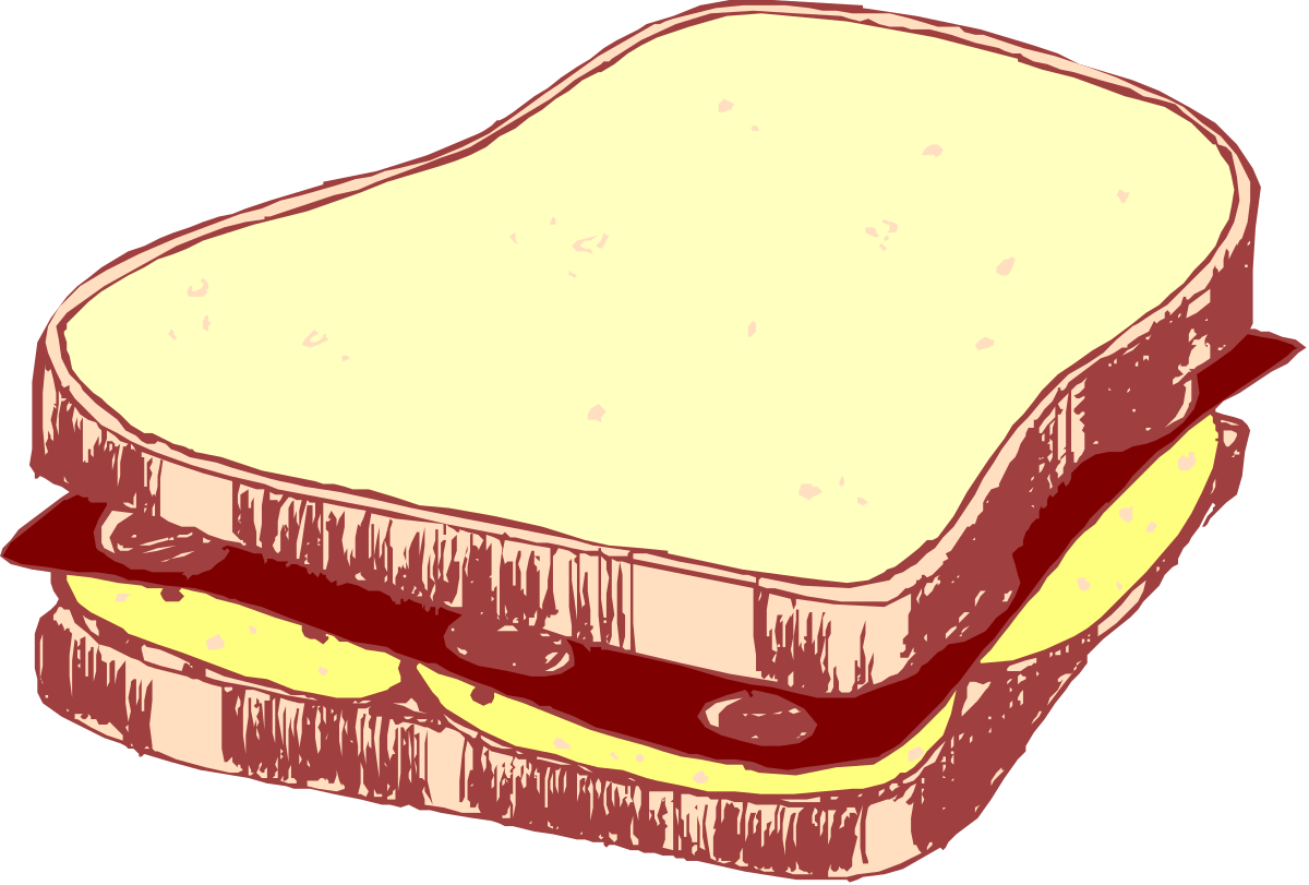 Sandwich Clipart: Delicious Slice of Bread with Toppings
