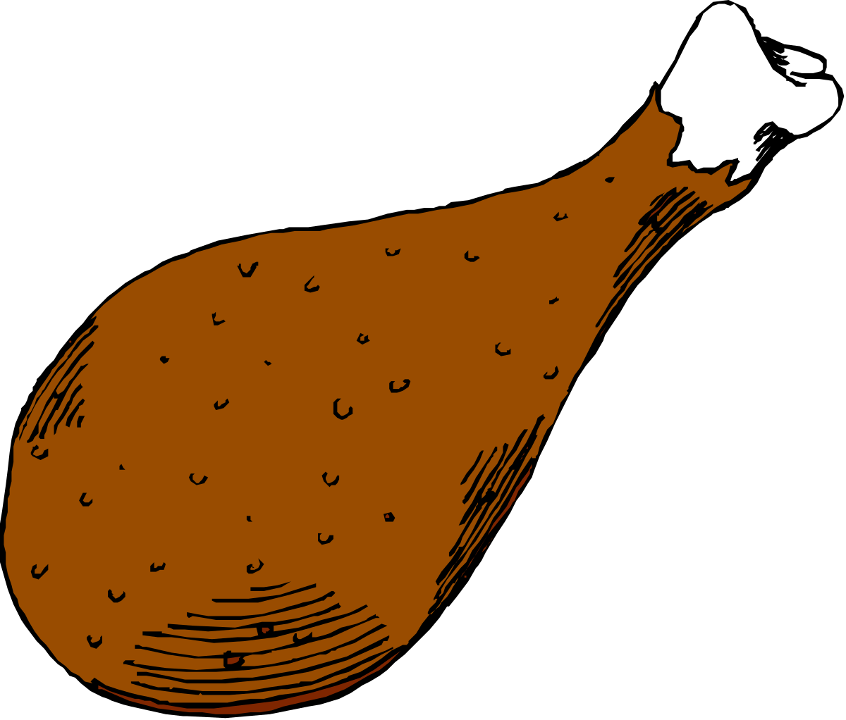 White-Headed Chicken Clipart Against Black Background