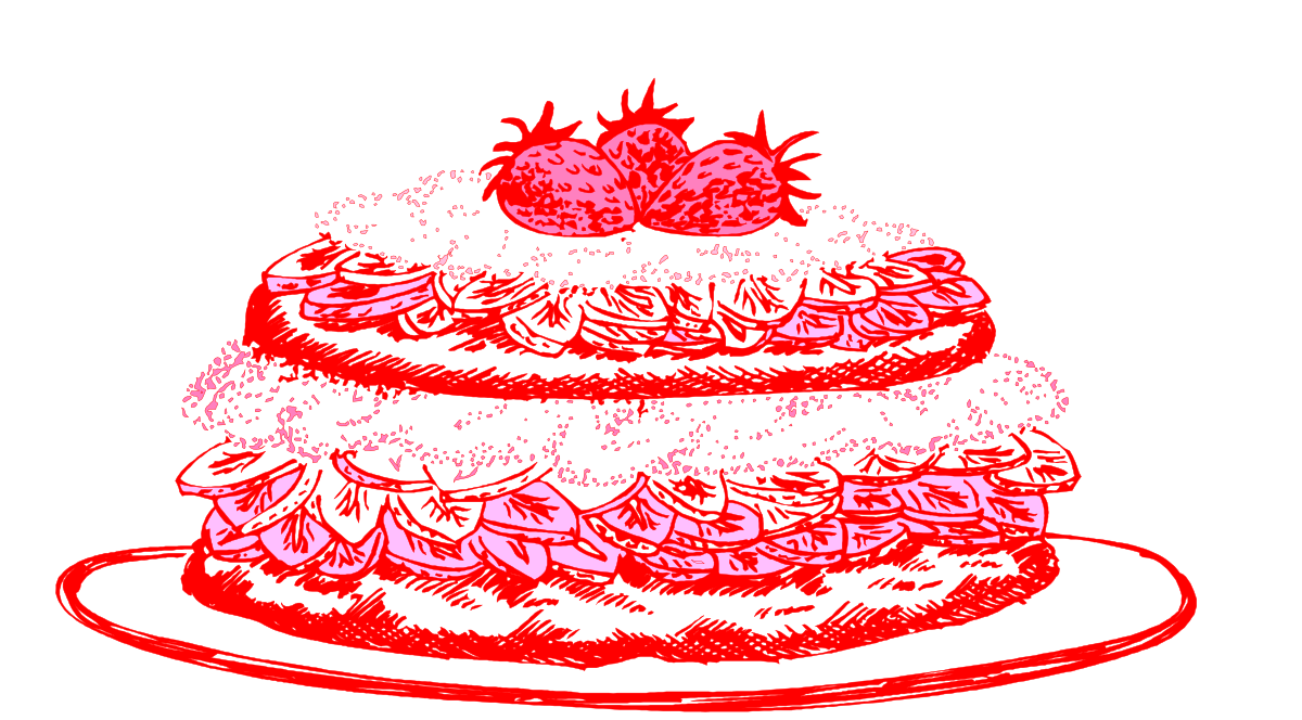 Delicious Strawberry-Topped Cake Clipart for Sweet Celebrations