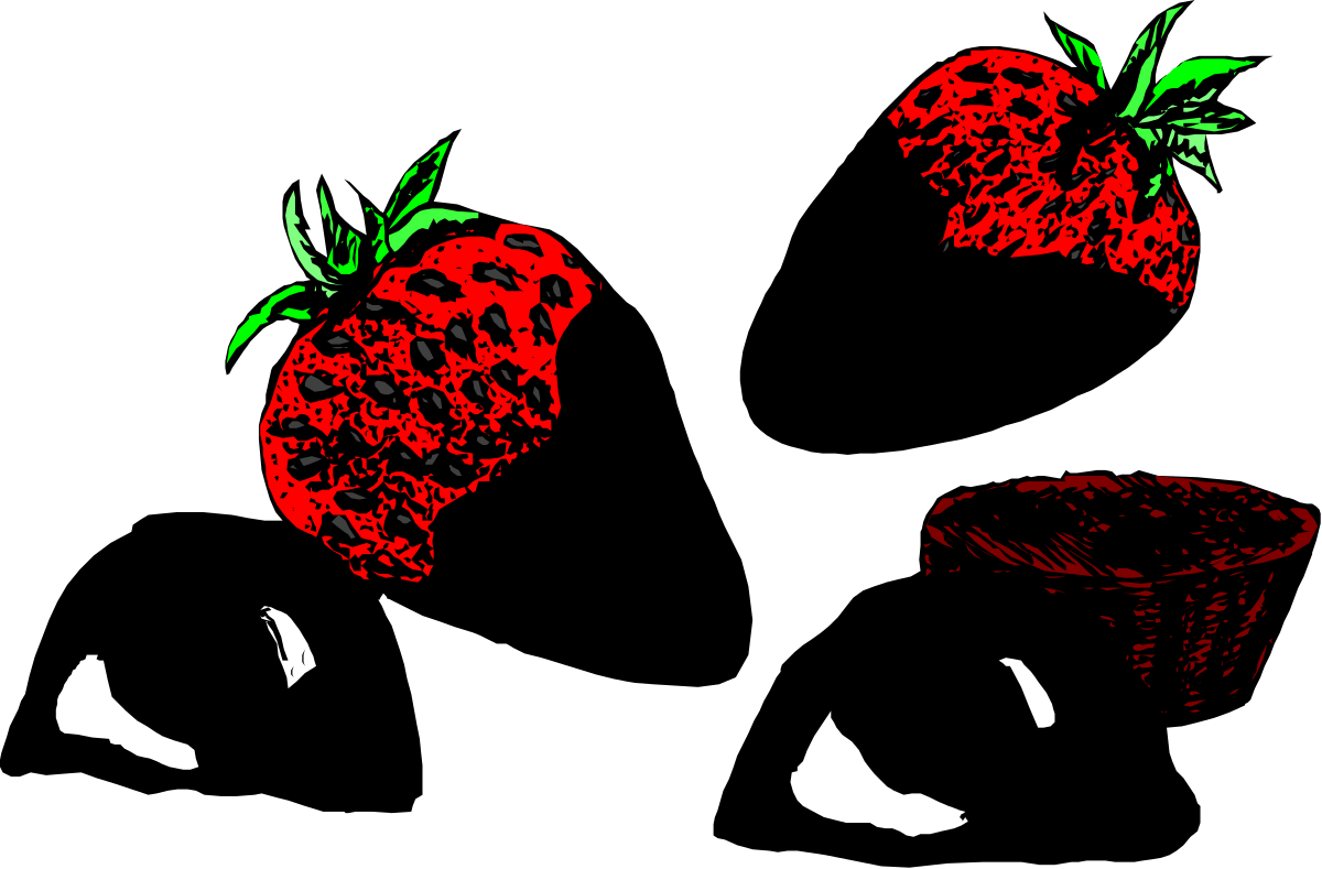 three strawberries with green leaves clip art png transparent Strawberries with Green Leaves Clipart - Fresh & Vibrant Illustration