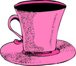 Pink Coffee Cup with Saucer Clipart for Your Creative Projects