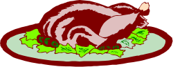 Turkey on Plate with Leaves - Festive Clipart for Celebrations