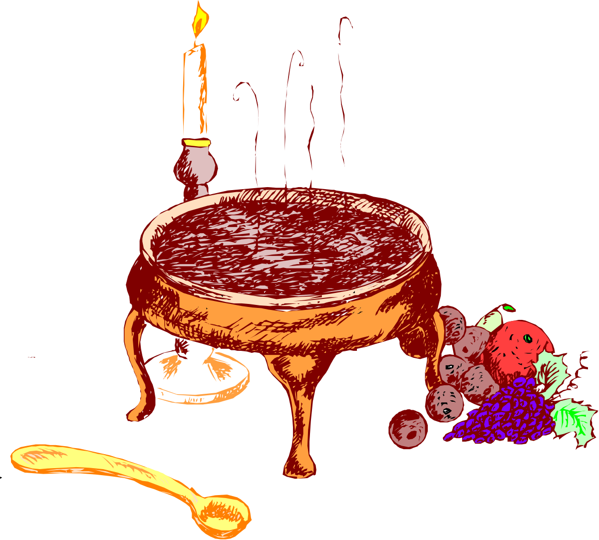 a cake with a candle and a plate of fruit clip art png transparent Candle Cake and Fruit Plate Clipart for Celebrations
