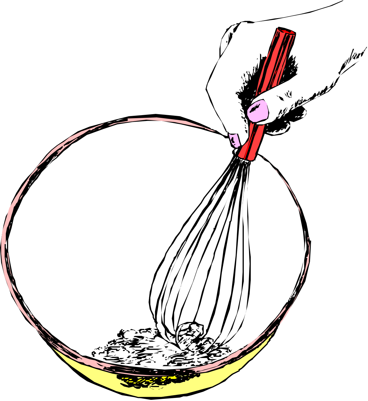 a white bowl with a red handle clip art png transparent White Bowl with Red Handle Clipart for Creative Projects