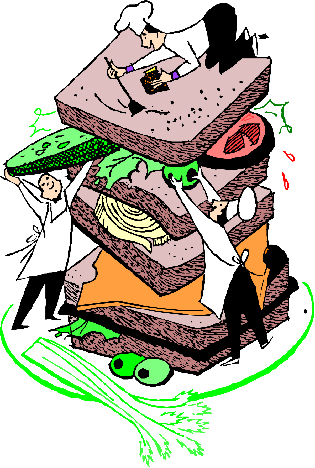 Cartoon Man Eating Sandwich - Fun Clipart for Your Projects