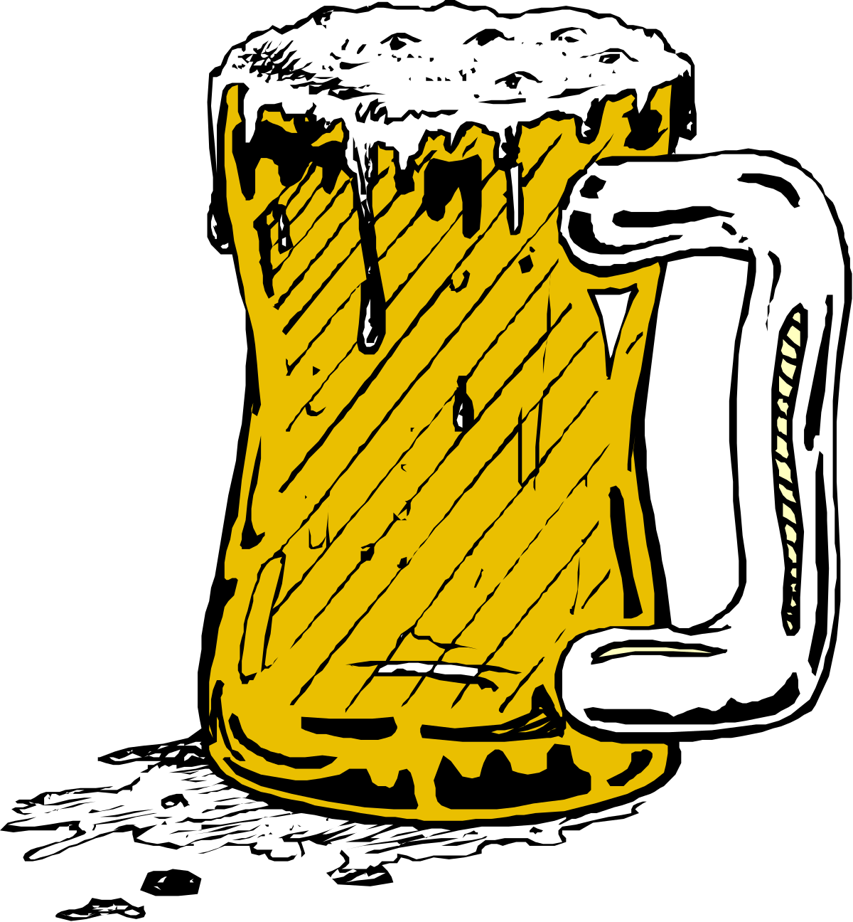 Beer Glass with Foamy Foam Clipart for Refreshing Designs