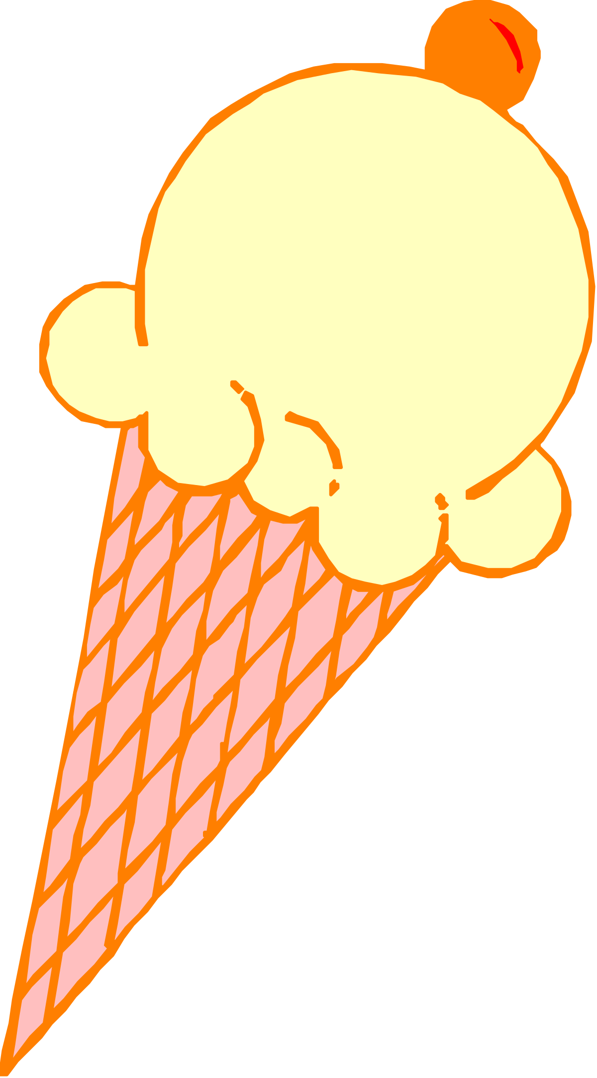 Cartoon Ice Cream Cone Clipart in Pink Delight