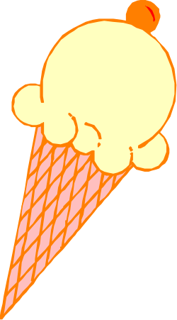 Cartoon Ice Cream Cone Clipart in Pink Delight