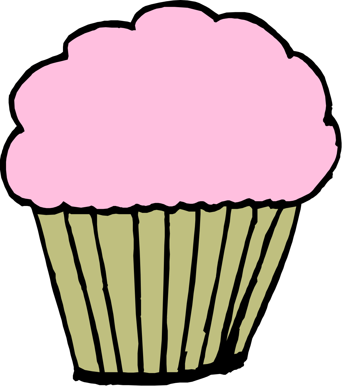 a cupcake with pink frosting on top clip art png transparent Cupcake with Pink Frosting Clipart - Sweet Treat for Your Designs