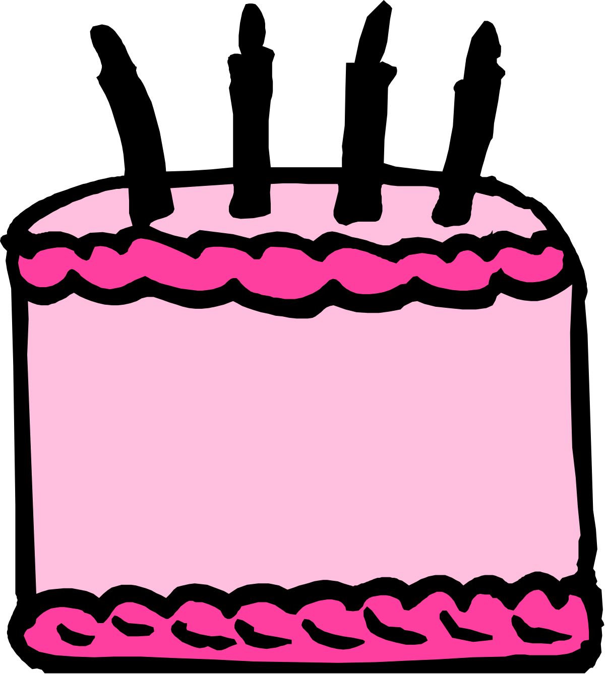 Pink Cake with White Frosting Clipart - Perfect for Celebrations