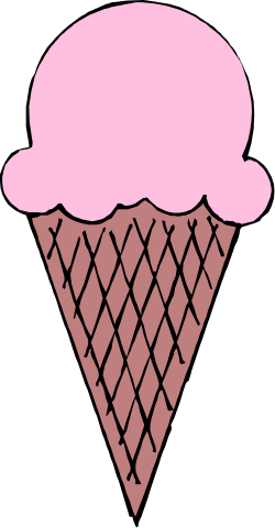 Ice Cream Cone with Pink Ice Cream - Delightful Clipart for Sweet Treats