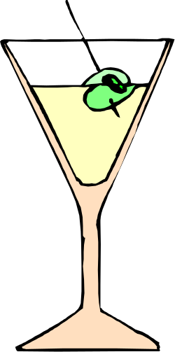 Martini Glass with Green Olive Clipart - Perfect for Celebrations