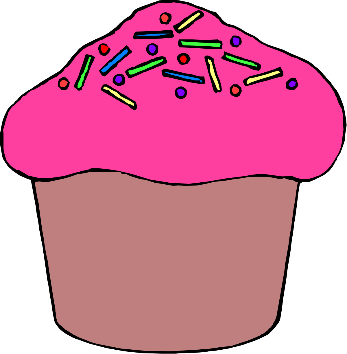 Cupcake Clipart with Colorful Sprinkles - Delicious Treats