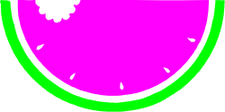 Pink Watermelon Clipart with Green Trim - Fresh & Juicy Designs