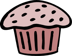 Cupcake with Chocolate Chips Clipart for Delicious Designs
