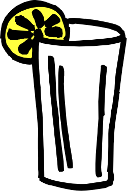Lemon Slice and Glass Clipart: Refreshing Beverage Illustration